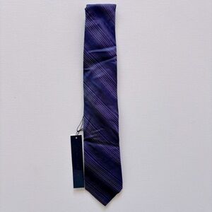 Elie Tahari Men's Designer Purple Striped 100% Silk Neck Tie